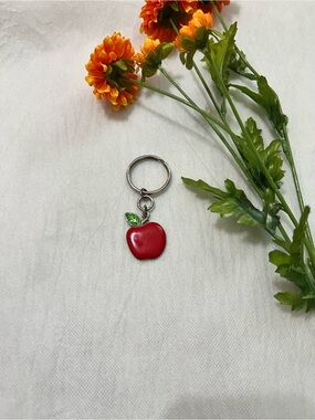 Red Apple Enamel Keychain